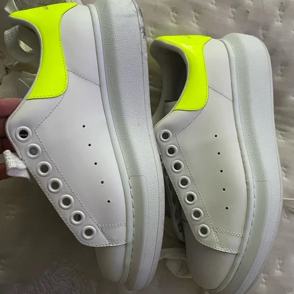 Alexander McQueen White and Bright Yellow Sneakers - Picture 2 of 5